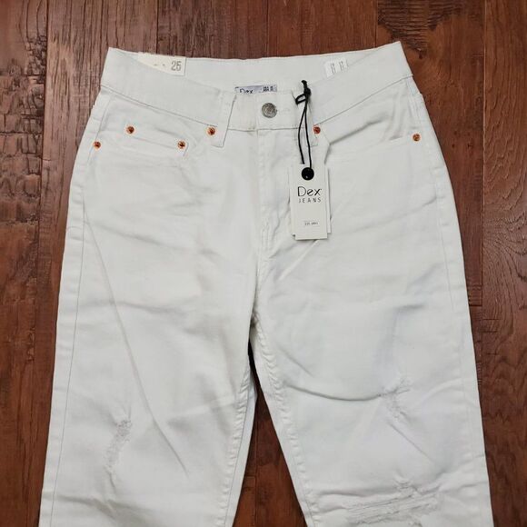 Dex Nixon Boyfriend Jeans White 25 NEW - Picture 3 of 8
